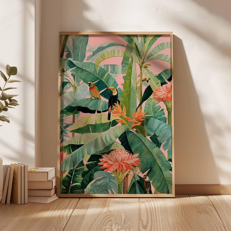 Office Furniture For Home - 1pc Retro Tropische Canvas Poster, Ongekaderde