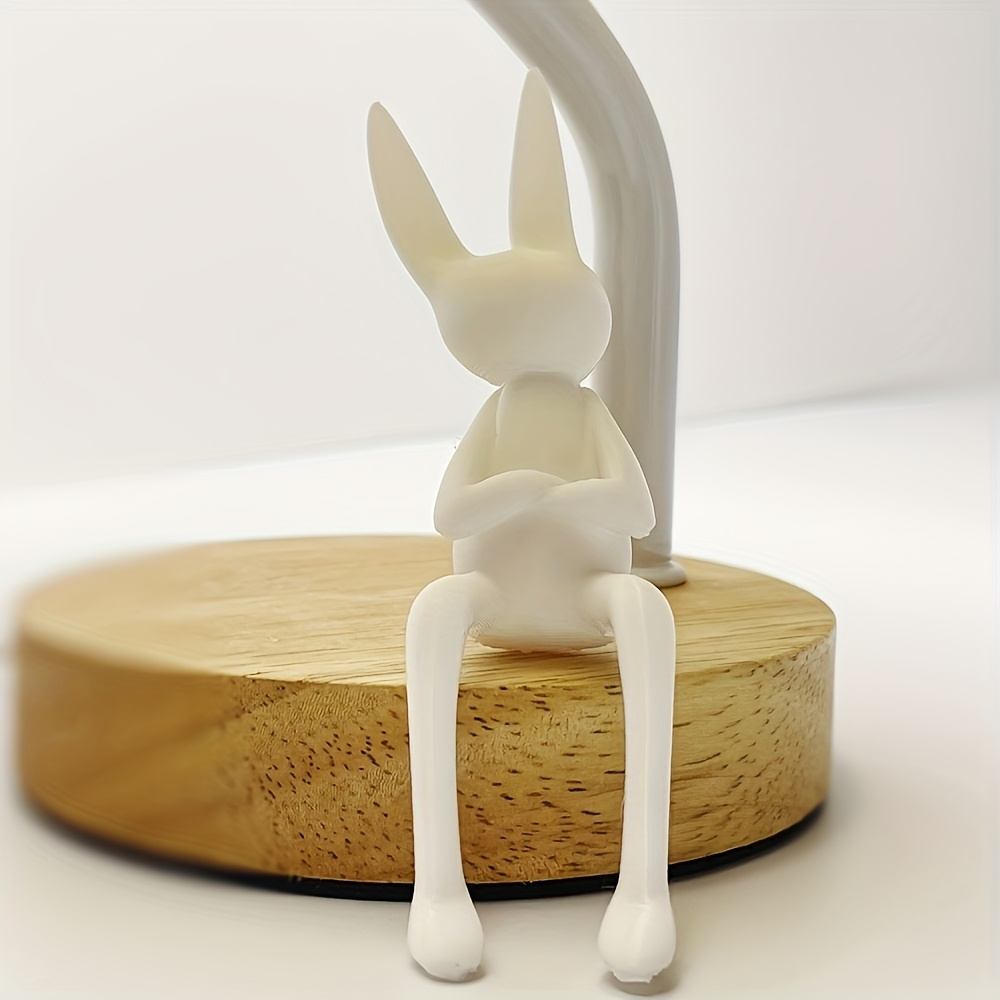 Office Furniture Set - 2-delige set witte zittende konijnenfiguren, schattige