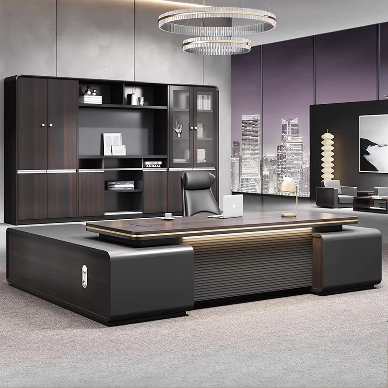 Office Furniture Rental - Staande ladenkasten Europese vloercomputertafels Zwart hout