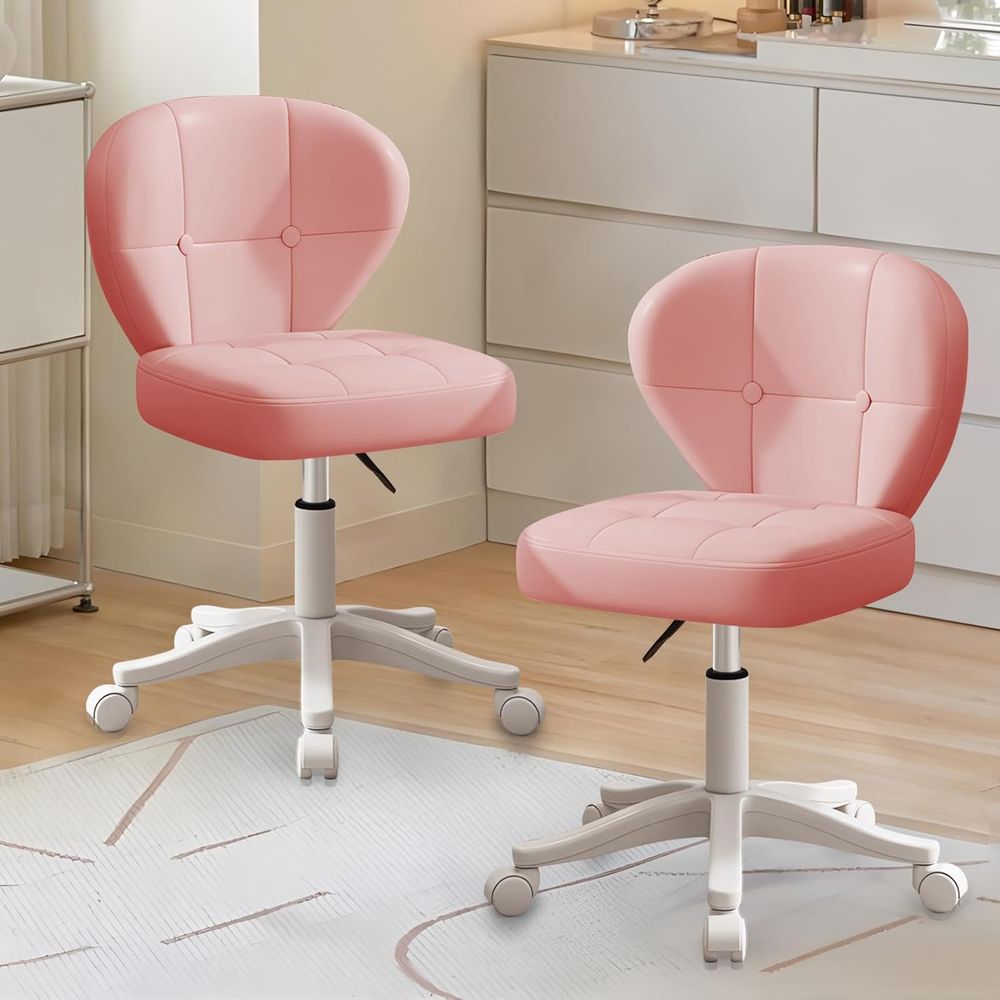 Office Furniture For Home - Pluche draaibare bureaustoel met wielen, verstelbare